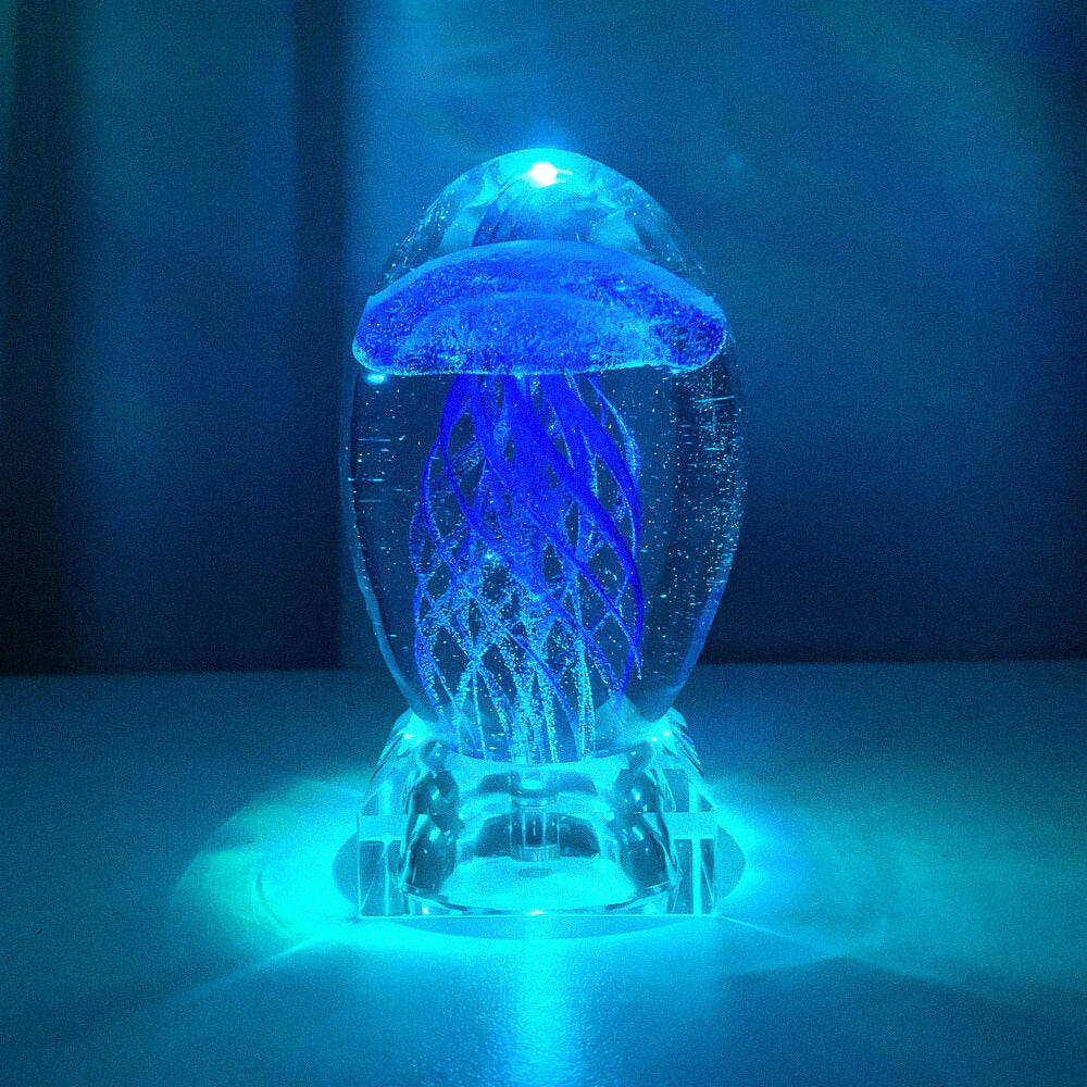 Veilleuse méduse faite main, lampe méduse, lampe océan, lampe de table  méduse, plafonnier en verre, décoration sur le thème de l'océan, ambiance  tropicale -  France