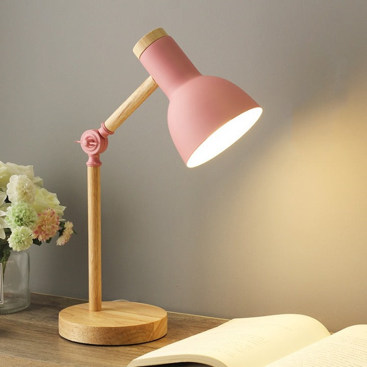 Lampe de bureau à pince rose