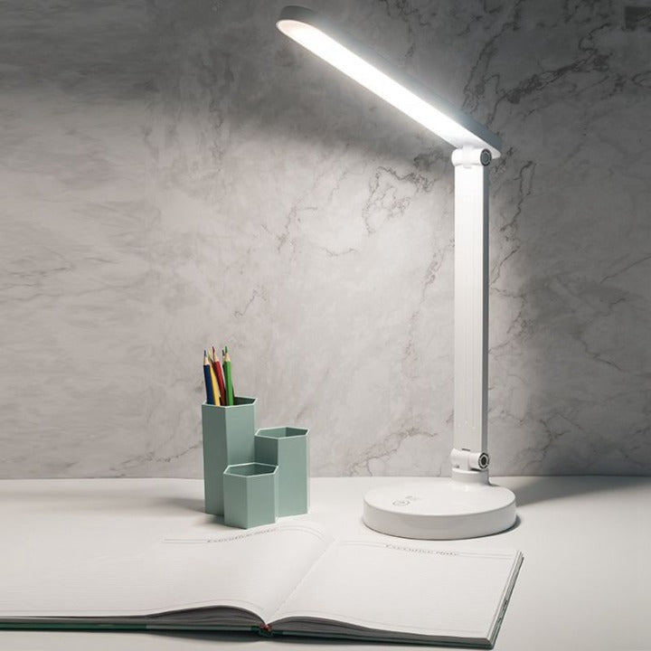 Lampe de bureau sans fil avec batterie rechargeable Lampe de chevet LED  Touch, dimmable Lampe de table avec horloge, spot mobile, noir, 4W 200lm  blanc neutre, LxH 20x42,5 cm