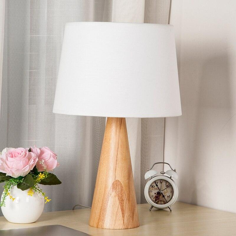 Lampe de Chevet Bois et Blanc