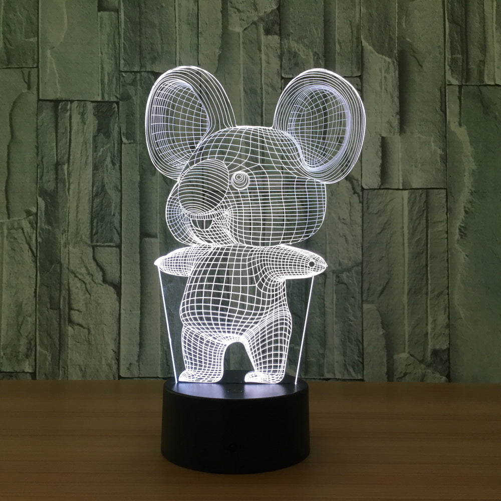 Veilleuse 3D Lampe à LED 3D Creative 3D LED Night lumières de Nuit Nouveaux  Illusion Lampe de Nuit 3D Illusion Lampe de Table pour la Maison Décoratifs  (Emitting Color : Four Hearts) 